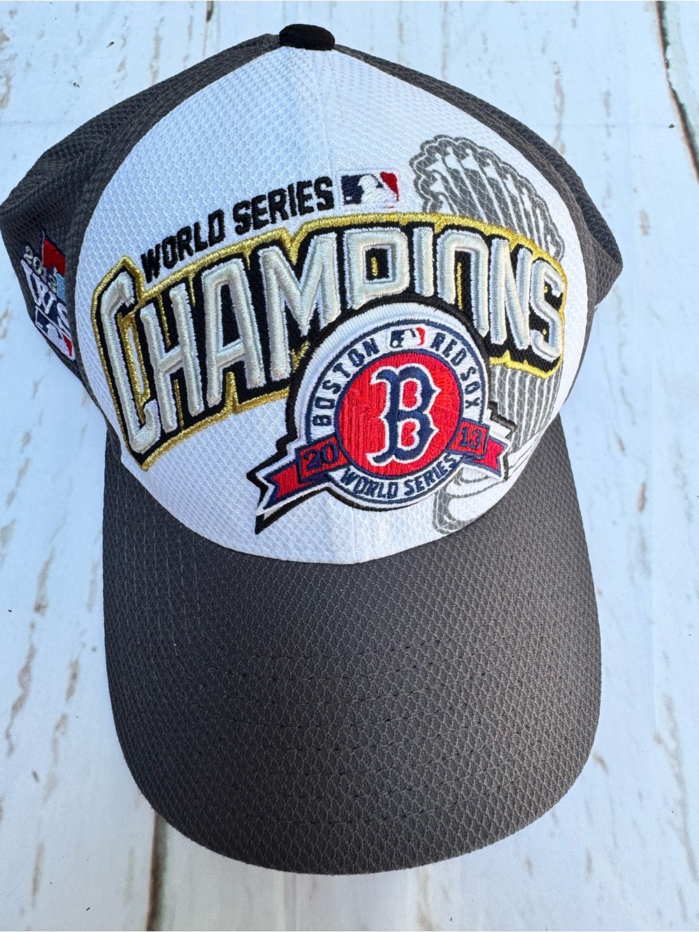 MLB Gray and White 2013 World Series Patch Cap with Gold Trim